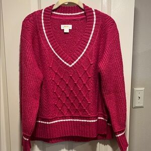 Maeve/Anthropologie bright pink sweater